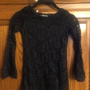 Black lace tunic blouse